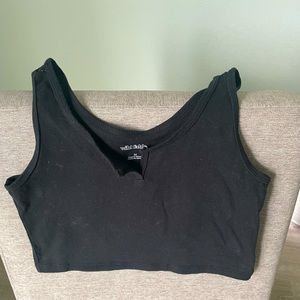 Women’s Wild Fable Black Notch Front Tiny Tank Top—size M